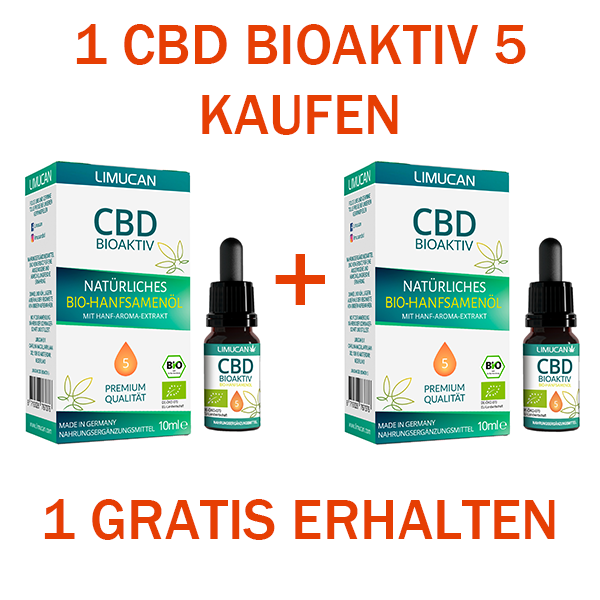 (2 x 10 ml) Limucan CBD BIOAKTIV 5 Bio I 1 Kaufen + 1 Gratis